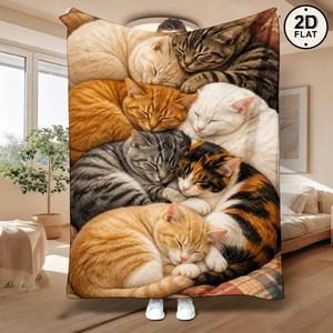 Assorted Print Cartoon Flannel Blanket Throw Blanket Nap Blanket Super Soft <b>Machine</b> Washable for Bedroom Living Room OEM ODM - Product Image 5