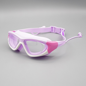 نظارات سباحة احترافية للأطفال من السيليكون الناعم مضادة للضباب مع سدادات أذن وإطار كبير لحماية العينين أثناء السباحة بسعر رخيص - Product Image 1