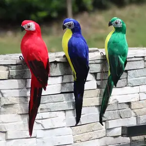Handgemachte Simulation Papagei Kreative Feder Rasen Figur Ornament Tier Vogel Garten Vogel Prop Dekoration Miniatur