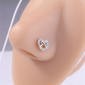 Clous de Nez en Forme de L pour Femme, Bijoux de Piercing en Forme de CZ, Bijoux d'Or et d'Argent, en Gros - Product Image 2