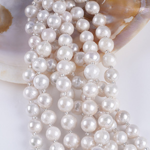 Cuentas Redondas Edison de 18 cm, 10-13 mm, Perlas Sueltas de Agua Dulce Naturales, Recubiertas de Aceite Brillante, Material de Joyería para Hacer Pulseras - Product Image 2