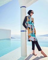 2024 nouvelle grande taille imperméable modeste Burkini Femmes longue plage Floral Burkini maillot de bain maillots de bain couverture complète femmes