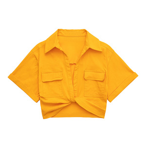 Estilo Europeu e Americano de Verão Novo Elástico Camisa de Manga Curta das Mulheres Colheita Slim Fit Sexy Spicy Girl Versátil Top - Product Image 4
