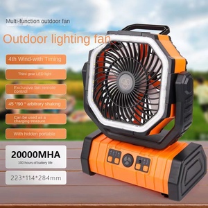<span class=keywords><strong>Ventilateur</strong></span> de camping extérieur pour la maison <span class=keywords><strong>avec</strong></span> lumière LED, silencieux, 3 vitesses, rechargeable via batterie externe et double crochet - F6 - Product Image 4