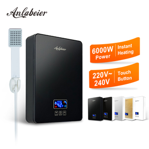 Calentador de agua eléctrico instantáneo de 220-240V, 3-6kW, potencia ajustable, pantalla táctil, tamaño mini para baño. - Product Image 1