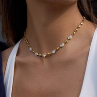 Bijoux pour femmes, collier avec pendentif en diamant en forme de cœur en tungstène, électroplaqué, chaîne claviculaire, bijoux de luxe haut de gamme, amour