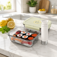 Boîte à lunch en verre à haute teneur en borosilicate sans BPA ensemble de récipients sous vide de cuisine conteneurs de préparation de repas sûrs au micro-ondes pour le stockage des aliments