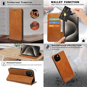 Protezione dello schermo con custodia per telefono cellulare per <span class=keywords><strong>iPhone</strong></span> 16 Plus 17 Air 15 Pro Max 14 13 12 IP <span class=keywords><strong>11</strong></span> <span class=keywords><strong>portafoglio</strong></span> in pelle - Product Image 2