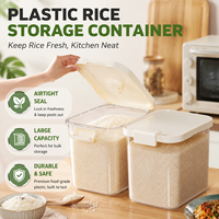 Conteneur de stockage de riz en plastique de qualité alimentaire pour usage domestique, boîte à riz rectangulaire scellée, anti-insectes, anti-humidité