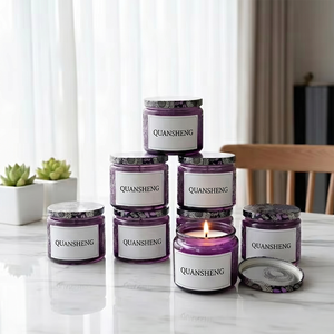 Tarro de velas con relieve, recipiente de vidrio para velas, <span class=keywords><strong>Santiago</strong></span>, 3.2 oz, tarro pequeño con tapa - Product Image 3