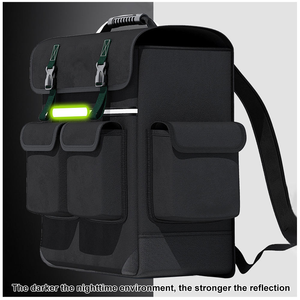 Sac à outils multifonctionnel en tissu Oxford, sac d'électricien avec fermeture à glissière pour outils de réparation - Product Image 4