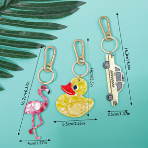 Cá Nhân NY Taxi Cao Su Vịt Hồng Flamingo Túi Quyến Rũ <span class=keywords><strong>Keychain</strong></span> <span class=keywords><strong>2025</strong></span> Động Vật Mới Xe Dễ Thương <span class=keywords><strong>Keychain</strong></span> Bán Buôn - Product Image 3