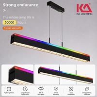 Lámpara de Suspensión Lineal LED Inteligente Minimalista |   Lámpara de Aluminio con Control por Aplicación, Regulación de Intensidad Ascendente/Descendente, RGB y CCT Completos, para Estudio y Escritorio