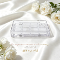 12-Fächer Transparente ABS-Lidschattenpalette, Herzförmiges Gitterdesign, Individuelle Leere Paletten Verfügbar