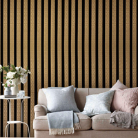 Panneau acoustique en bois personnalisable MDF+PET, panneau acoustique en bois à lattes pour la décoration des murs et des plafonds
