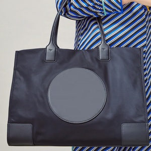 Vintage large PU <strong>leather</strong> <strong>handbags</strong> for women black and <strong>navy</strong> blue custom <strong>handbag</strong> - Product Image 2
