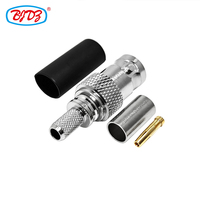 Conector Coaxial RF EZ de 50 Ohmios, Tipo BNC Hembra, con Pin sin Soldadura para RG58 LMR195 .195, Disponible en Stock