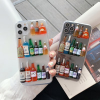 Coque de téléphone 3D en forme de bouteille de vin tendance pour iPhone 11 12 Pro Max X XS XR Max 7 8 Plus – Accessoire de protection créatif et stylé pour 16 18 Pro 18 Pro Max