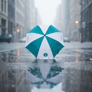 Custom Printed logo <b>Windproof</b> Subway Golf Style <b>Umbrella</b> Black Blue Green Red Grey Orange Yellow Purple with White - Product Image 2