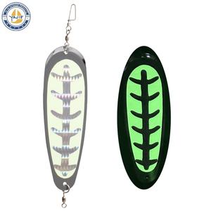 Cuillère de pêche en métal de 5,5 pouces, 14 cm, pour la pêche en eau salée, appât de traîne sans hameçons - Product Image 4