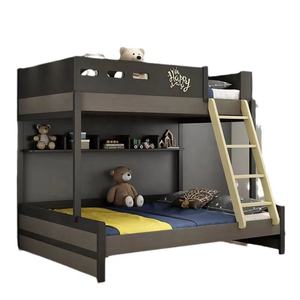 โครงเตียงแบบต่ำสำหรับเด็ก,โครงเตียงสองชั้นสำหรับเด็กพร้อมลิ้นชัก<span class=keywords><strong>1</strong></span>ลิ้นชักสีน้ำตาลปรับแต่งได้ตามต้องการ - Product Image 1