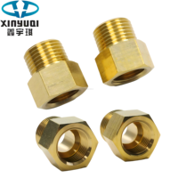 Adaptateur mâle-femelle en laiton BSPP/NPT, connecteur à filetage droit à corps hexagonal, raccord hydraulique et pour conduites d'eau en laiton