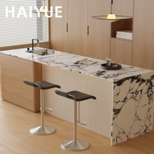 Meuble <span class=keywords><strong>de</strong></span> cuisine en bois style Japandi HAIYUE avec îlot <span class=keywords><strong>de</strong></span> cuisine en bois naturel <span class=keywords><strong>de</strong></span> hauteur <span class=keywords><strong>bar</strong></span> et découpe pour évier, idéal pour espace repas ouvert - Product Image 2