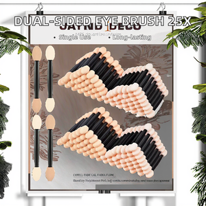 25pcs Dual Sided Smudge Brush Plastic Handle Eyeshadow Sponge Applicator for <b>Eye</b> Lip Gloss - Product Image 2