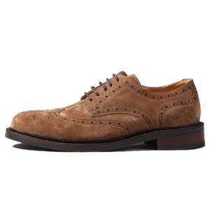 Formal Leather Shoes-men's Genuine Leather Derby with Patchwork and <b>Matte</b> Finish-retro Gentleman's Shoes Height Increasing - Product Image 4