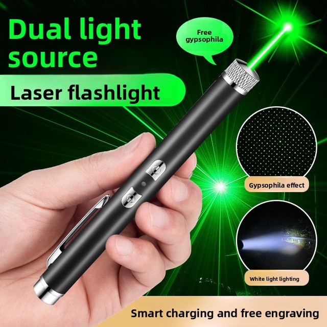 JF Laser Green Beam Starry-Sky Single-Point Pointer Pen Dual-source Type-C Charging Aluminum Alloy IP20 Rated Flashlight