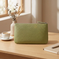 Pochette porte-documents en cuir PU avec fermeture éclair, motif litchi, format A4, organiseur de dossiers, personnalisable avec logo, fabrication OEM