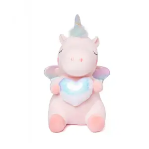 Sequins Heart Fantasy Unicorn Plush Pillow Birth Gift for Children Friends Home Decoration Rag Dolls Stuffed Animal Plush Toys
