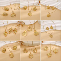 Đồ trang sức hợp thời trang Set mạ Vàng Vòng cổ và bông tai cho phụ nữ của kỷ niệm thiết kế trái tim thép không gỉ trang sức Set