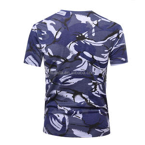 <span class=keywords><strong>T</strong></span>-shirt da uomo in cotone personalizzato CVC <span class=keywords><strong>TC</strong></span> <span class=keywords><strong>T</strong></span>-shirt mimetica da esterno blu nero oceano - Product Image 3
