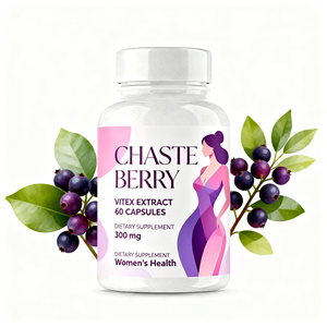 Capsule Vegane per la Salute Femminile OEM/ODM, Estratto di Vitex (Guglietta) 300mg con Dong <span class=keywords><strong>Quai</strong></span>, 60 Compresse Vegane per Adulti - Product Image 1