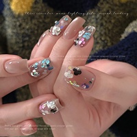 Accessoires de nail art ultra-fins brillants à sequins ronds, style Instagram, printemps-été, couleurs variées, tailles mixtes, pour DIY ongles