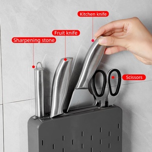 Custom Logo/Color Wall Mounted Multi-function Knife Rack Cutting <b>Tool</b> and Deck Mounted Knife Holder Useful Knife Stand <b>Kitchen</b> - Product Image 4