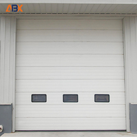 Porte de garage sectionnelle industrielle en acier avec fenêtre et lumière naturelle pour cour