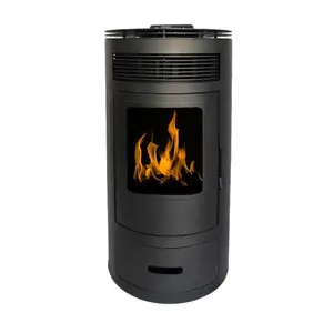 Portable Modern Fireplace Low Noise Smokeless 12 Kw Pellet Fireplaces Energy Saving Stove Cast Iron