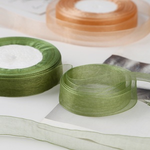 Decorazioni Floreali <span class=keywords><strong>in</strong></span> Nastro di Chiffon Trasparente Verde Gelsomino da 2 cm per Cappelli e <span class=keywords><strong>Bracciali</strong></span> - Product Image 5