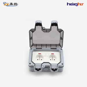Heightz Outdoor <b>Waterproof</b> Socket Ip66 Double European Standard With <b>Switch</b> And Indicator <b>Light</b> For Bathroom And Rain Protection - Product Image 2