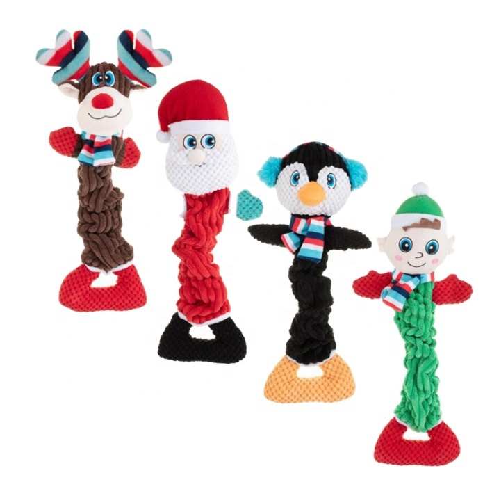 Распродажа, неразрушаемые Плюшевые рождественские жевательные игрушки для собак