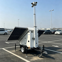 Remorque de sécurité autonome avec 3 panneaux solaires, câble interne de 6 m, mât et caméra en option pour sites isolés