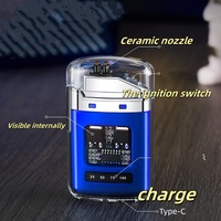 Briquet électrique à double arc plasma rechargeable avec logo personnalisé, coupe-vent, avec affichage numérique de la puissance, pour un cadeau de la Saint-Valentin