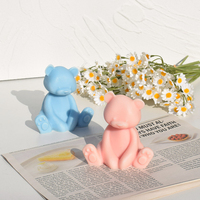 Moule en silicone Ours assis, mignon, 3D, pour sculpture d'ours de dessin animé, polyvalent pour l'art artisanal et le bricolage