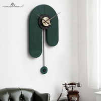 Qipao — horloge en bois de Style géométrique nordique, horloge écologique et en acrylique, horloge à queue pivotante moderne, décoration murale artistique pour la maison
