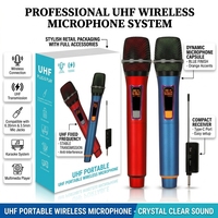 Microphone sans fil numérique UHF portable avec 50 fréquences réglables pour le chant sur scène, la maison et les fêtes en intérieur