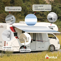 Awnlux Économique Tailles Personnalisées Motorisé Camping Voiture Auvent Camion Remorque Auvent avec Bande LED