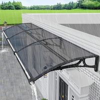 Auvent fixe en polycarbonate robuste pour fenêtre extérieure, abri de pluie pour terrasse, auvent de jardin résistant aux UV, imperméable, taille personnalisée