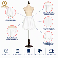 Mini-jupe bouffante blanche pour femme, taille élastique, fabrication artisanale de qualité, commande en gros, OEM personnalisé, usine chinoise